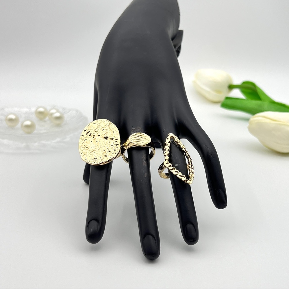 Elegant Gold-Tone Ring Set